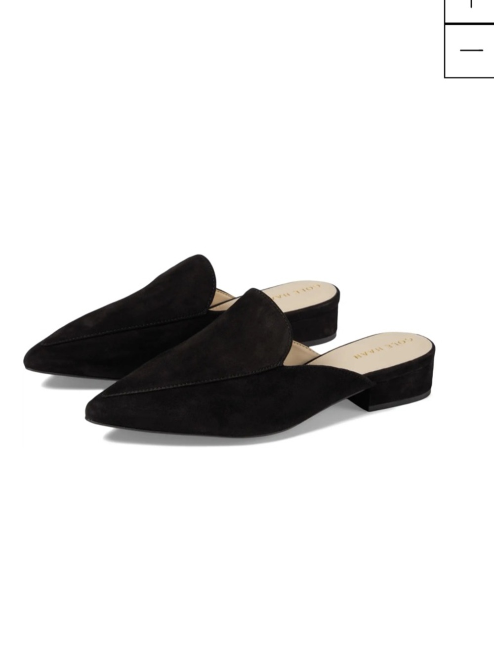 Cole Haan Black Suede Pointed-Toe Piper Mule